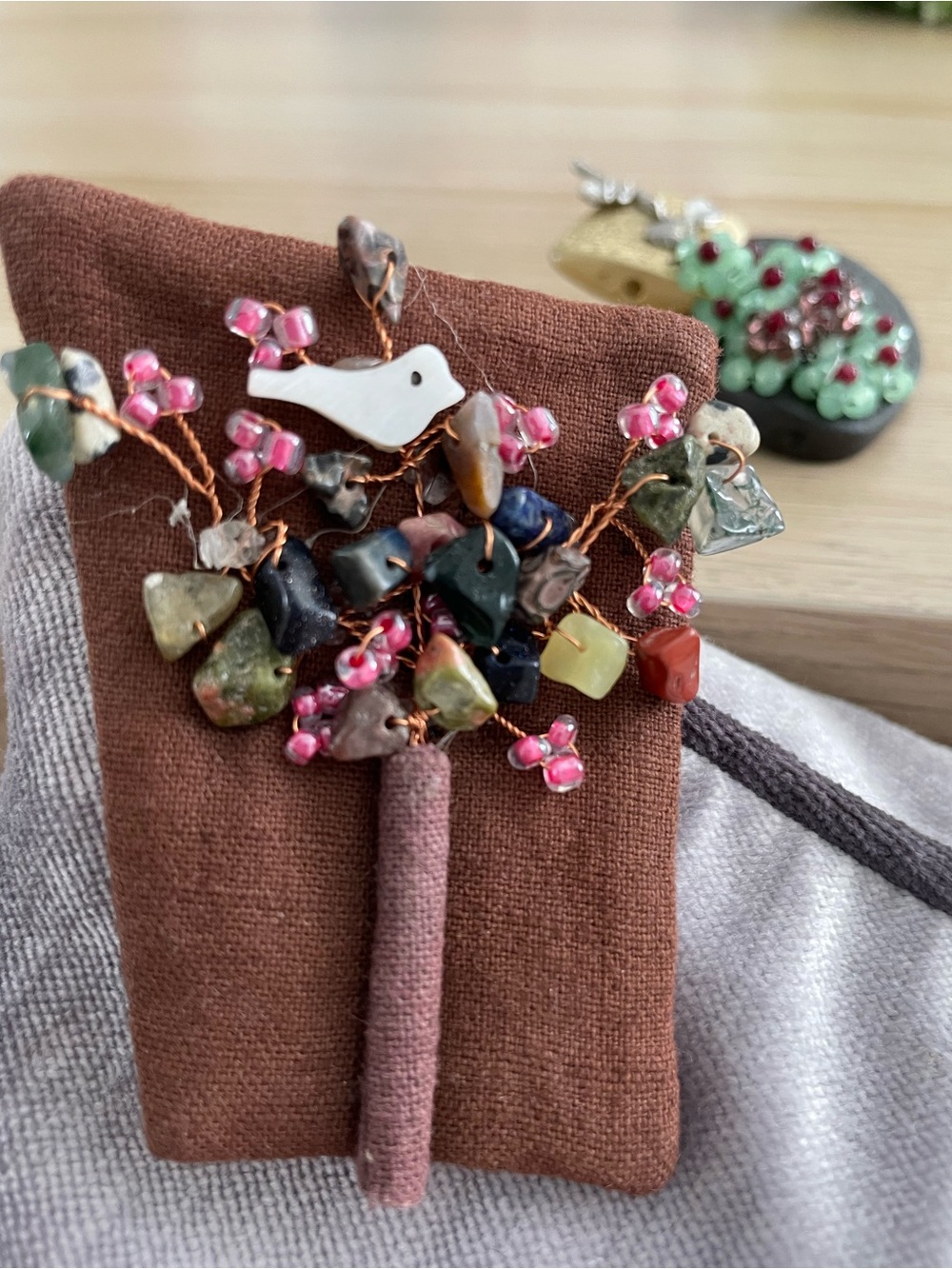 Handcrafted Green & Pink Floral Brooch Set - Women Jewelry Brooches